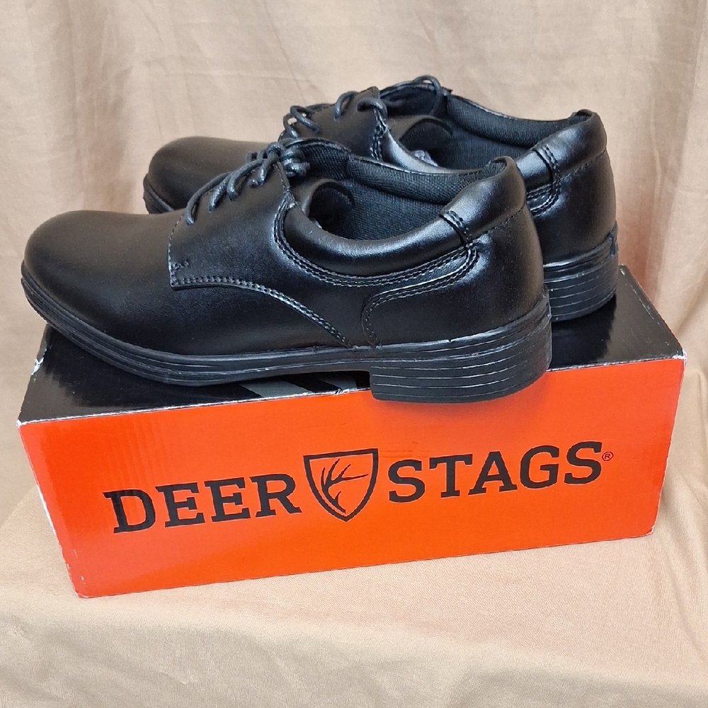 Deer Stags Kids' Blazing Lace-Up Dress Comfort Oxford, Black Size 5 New E1